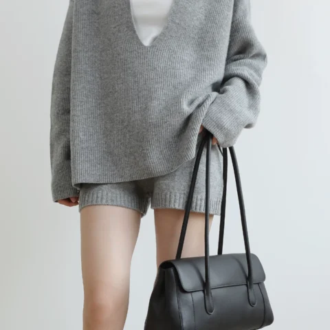 Work Tote Bag Flap Shoulder Bag -